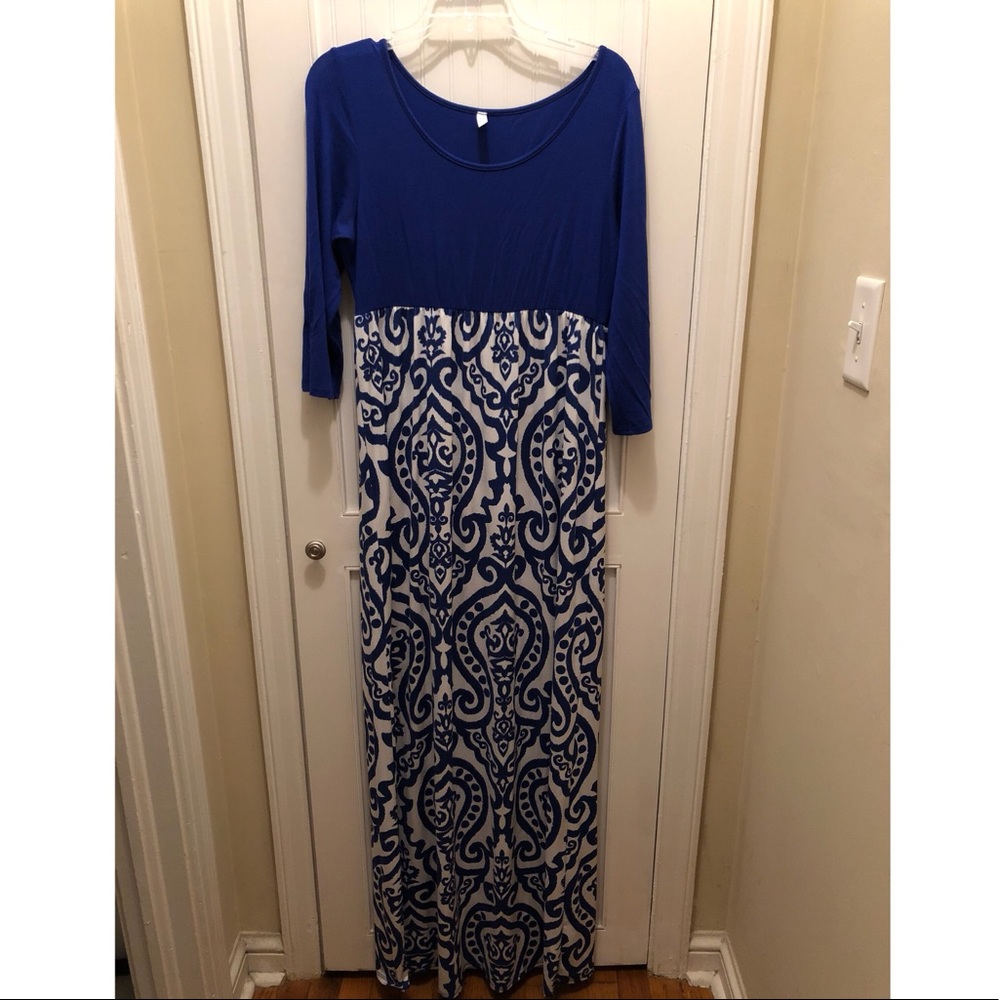PinkBlush Maternity Blue Maxi